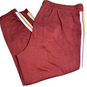 Old Navy Men’s Joggers Big and Tall Maroon retro side stripe XXL